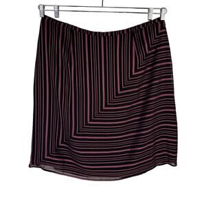 VTG ALFANI | Plum & Black Striped Lightweight Knee Length Skirt | Women's 22W